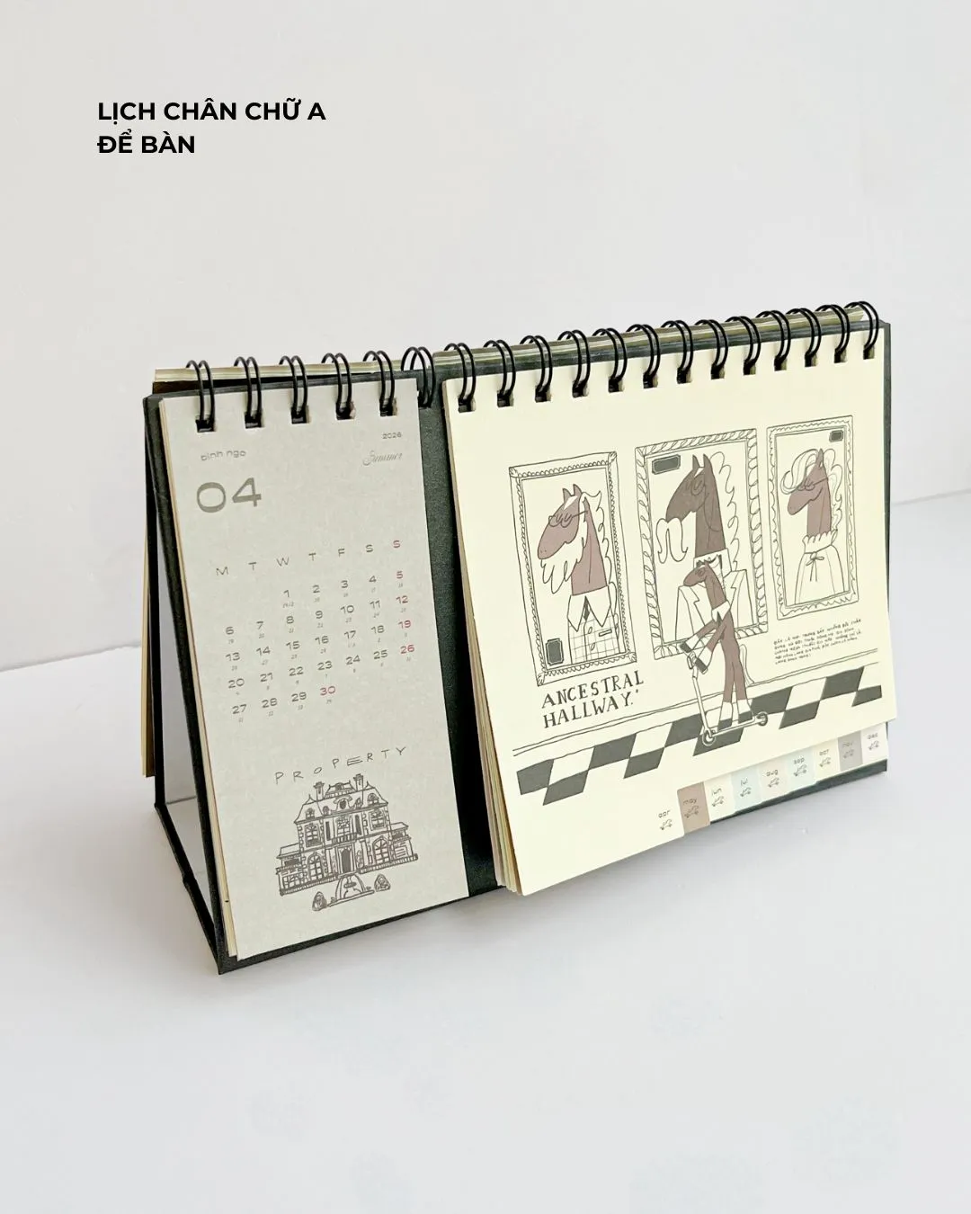 Lịch để bàn 2026 Calendar - Ngựa Ngựa Lịch để bàn 2026 Calendar - Ngựa Ngựa