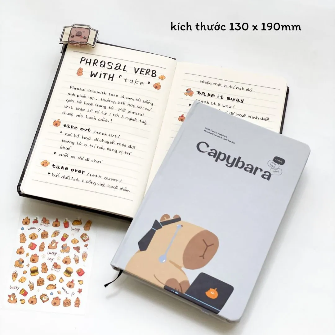 Sổ kẻ ngang bỏ túi Capybara Studying Sổ kẻ ngang bỏ túi Capybara Studying