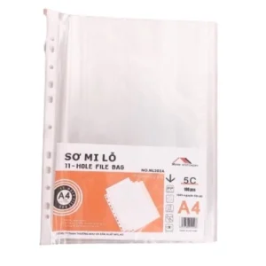 Bìa đựng tài liệu sơ mi lỗ trong suốt thiết kế minimalist hiện đại clean