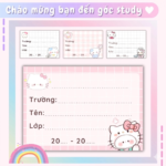 nhãn vở cute góc study – thiết kế dễ thương, nổi bật cho học sinh