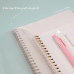 sổ caro nét Đứt kẻ ngang lò xo kép bìa trong suốt cao cấp – góc study